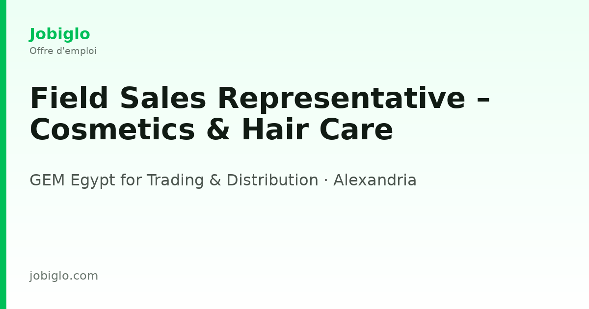 Field Sales Representative – Cosmetics & … - Alexandria | Jobiglo